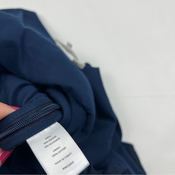 Tularosa Navy Blue Striped Ruffle Florence Cropped Jumpsuit - Picture 4 of 6